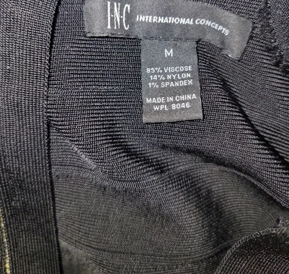 INC International Concepts Black 3/4 Length Sleeve Bandage dress - Picture 7 of 7